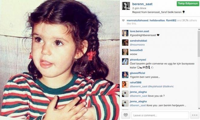 İşte Beren Saat'in bebeklik fotoğrafı